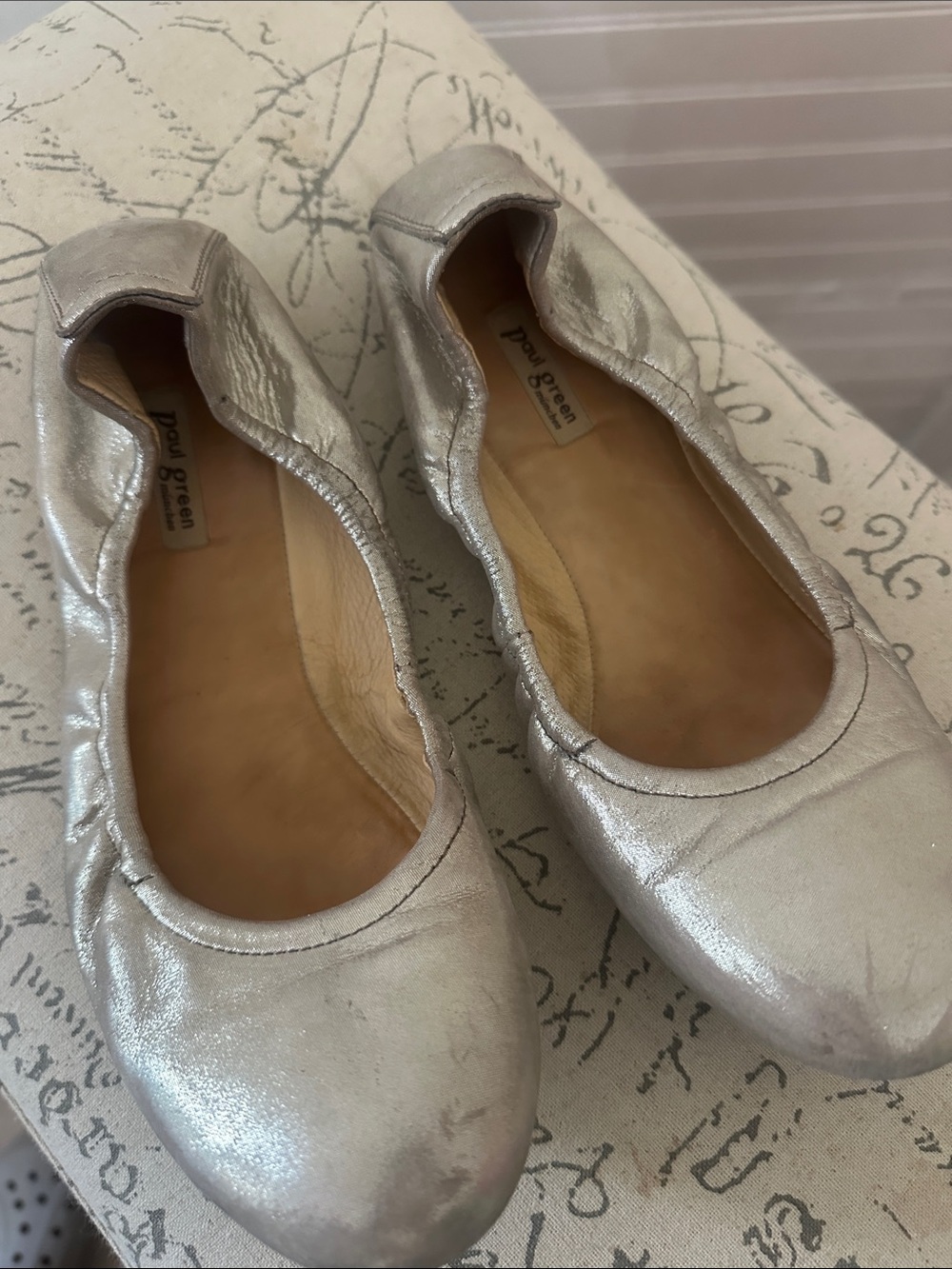 Paul Green Metallic Silver Ballet Flats - Women's 8.5